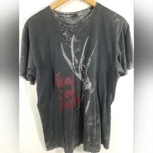 Vintage Graphic Tee - Follow Your Dreams with Creepy Hand Print